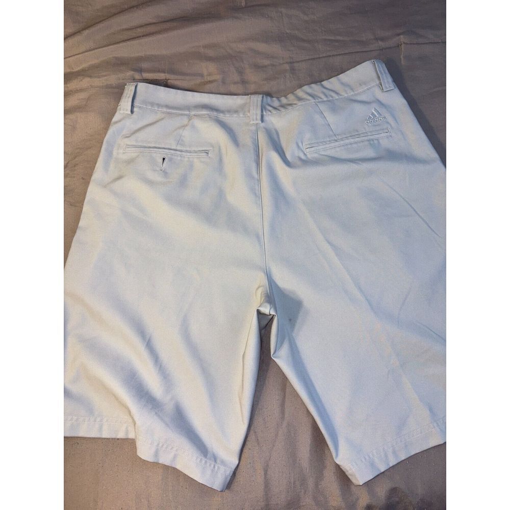 adidas Chino Shorts Men's Size 36 White Embroidered Climalite Pockets Flat Front